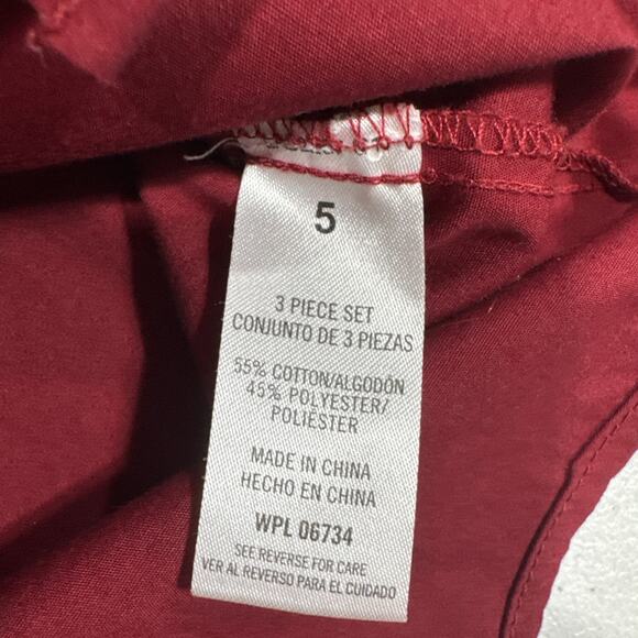 VAN HEUSEN Boys Red Button Up Dress Shirt Long Sleeve Sz 5 Party Formal Holiday - Picture 4 of 8